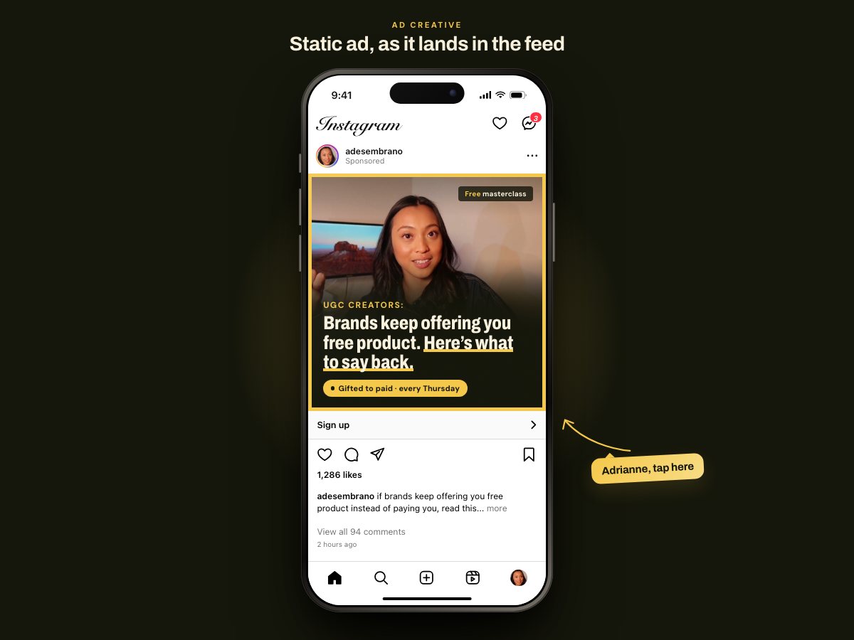 Static ad preview